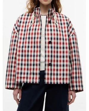 Tommy Hilfiger Check Cotton Short Parka - Red