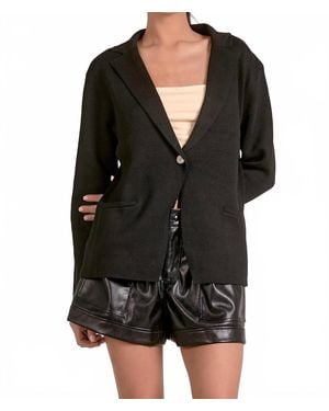 Elan Sweater Blazer - Black