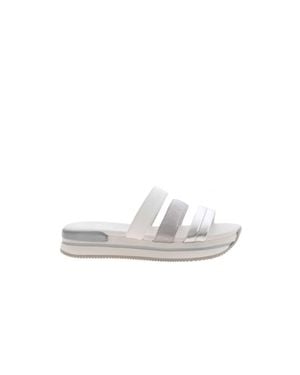 Hogan Metallic-Strap Sandals - White