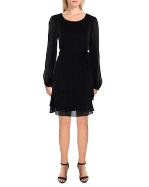 Msk Chiffon Short Mini Dress - Black