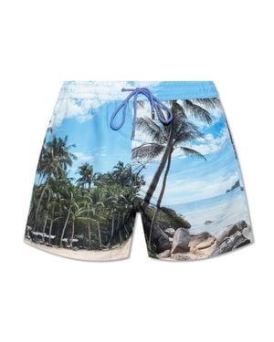 Paul Smith Tropical Print Swim Shorts - Blue