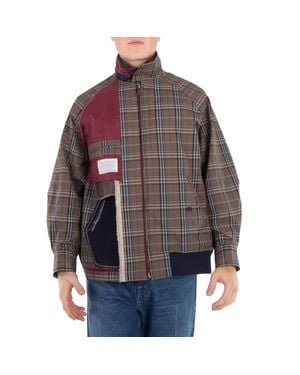 Kolor Glen Plaid Paneled Jacket, Brand Size 1 - Gray