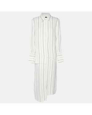 JOSEPH Striped Viscose Midi Dress - White
