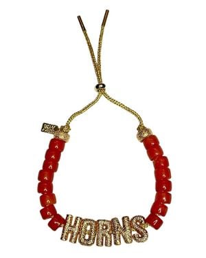 Lucky Star Jewels Eye Candy Horns Id Bracelet - Red