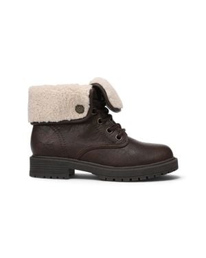 Blowfish Faux Leather Lace Up Winter Boots - Black