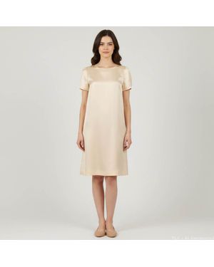 Emporio Armani Satin Mini Dress - Natural
