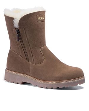 Olang Fur Doposci Matte Ankle Boots - Brown