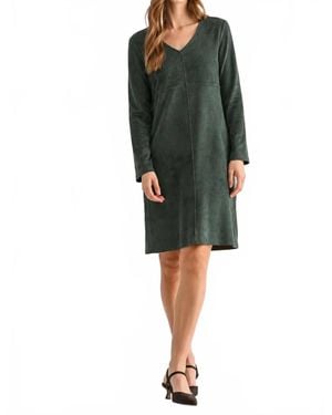 Joh Aurora Suede V-Neck Dress - Green