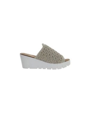 Bernie Mev Venti Crochet Wedge Sandal - Gray