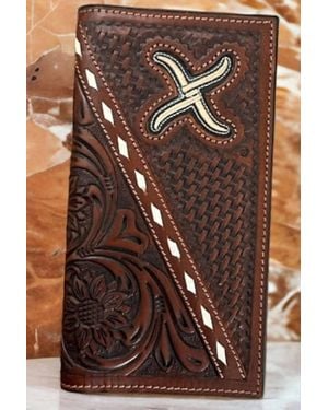 Twisted X Tooled Leather Rodeo Wallet - Brown
