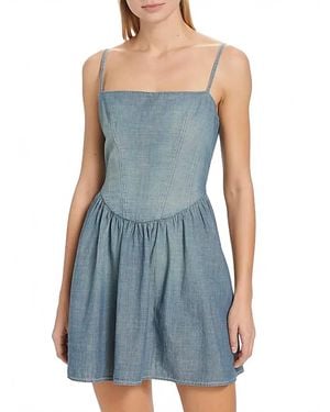 RE/DONE Chambray Gathered Dress - Blue