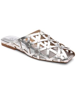 Ash Bone Leather Mule - White