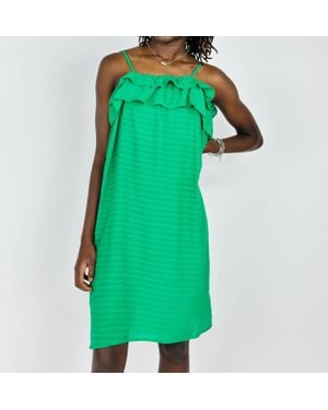 Compañía Fantástica Girl's Ruffled Tank Dress - Green