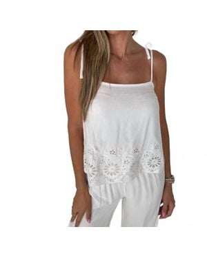 Bobi Square Neck Tie Cami Top - Brown