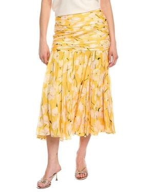Carolina Herrera Gathered Midi Skirt - Yellow