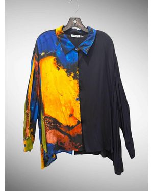 Lemon Grass Long Sleeve Button Up Shirt - Blue