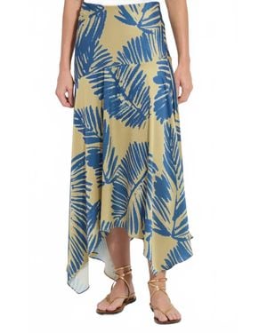 Lyssé Handkerchief Printed Skirt - Blue