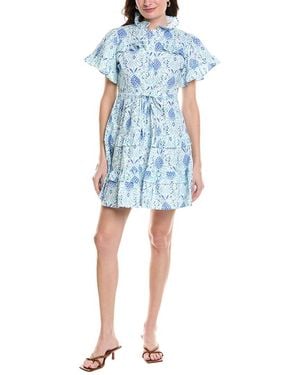 Sail To Sable Tiered Mini Dress - Blue