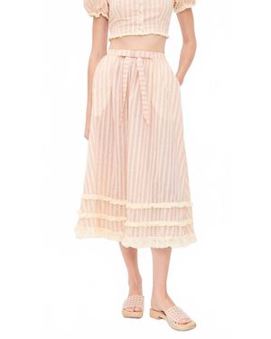 For Love & Lemons Naomi Midi Skirt - Pink