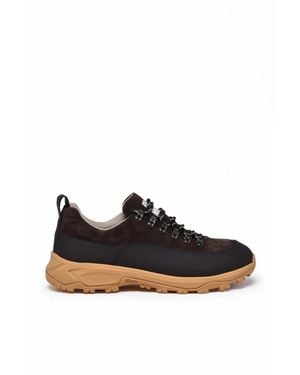 Eleventy Suede Vibram Sole Lace-Up Boots - Black