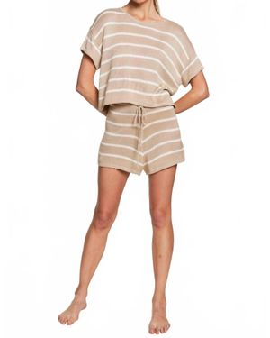 143 Story Elsie Cropped Knit Tee - Natural