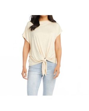 Karen Kane Beasley Boatneck Tie Front Top - Natural