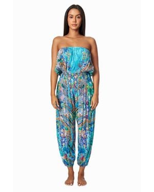 La Moda Clothing Lulani Strapless Jumpsuit - Blue