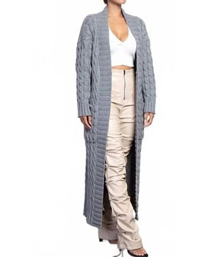 Rehab My Long Knitted Sweater Cardigan - Blue