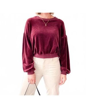 Project Social T Jewel Velour Sweatshirt - Red