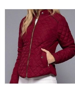 Active Basic Quilted Padding Jacket - Red