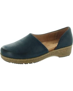 Softwalk Removable Padding Leather Clogs - Blue