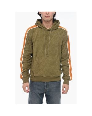 DIESEL Chenille Contrasting Band S-Ginbero Hoodie - Green