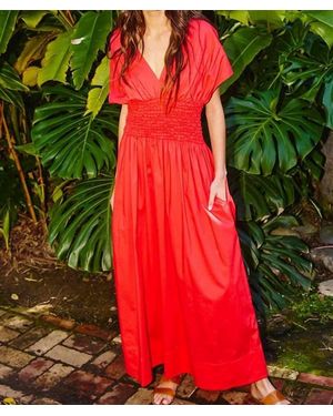 Bucketlist Smocked Waist Maxi Dress - Green