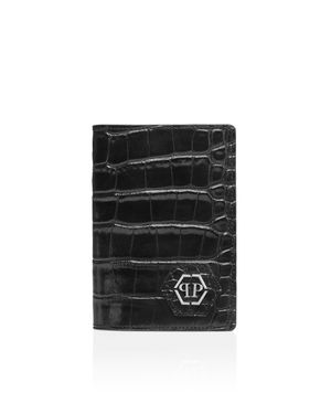 Philipp Plein Leather Passport Holder Pp - Black