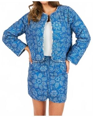Sadie & Sage Keep Safe Quilted Jacket - Blue