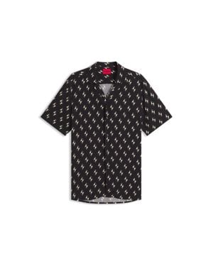 HUGO Diamond-Print Shirt - Black