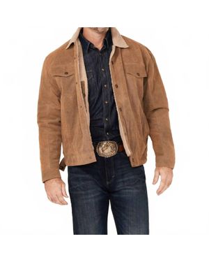 Cripple Creek Sherpa Lined Suede Trucker Jacket - Black
