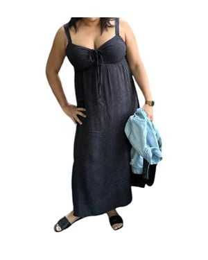 Saltwater Luxe Shale Mini Dot Tank Midi Dress - Blue