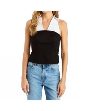 Drew Meggan Double Knit Sleeveless Blouse - Black