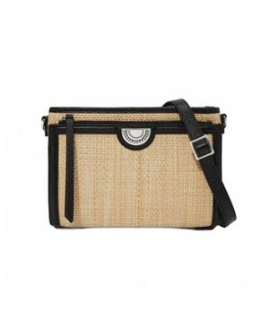Brighton Jordyn Straw Cross Body Organizer - Black