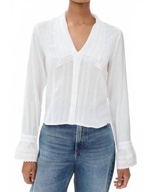 Reformation Vivi Cotton Voile Top - White