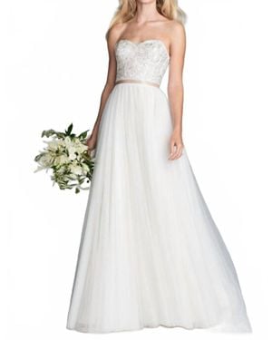 Watters Yvaine Strapless A-Line Bridal Dress - White