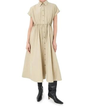 Brandon Maxwell Blake Short Sleeve Shirtdress - Natural