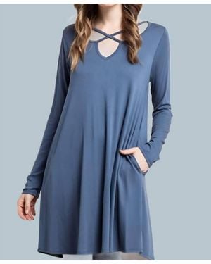 Mittoshop Criss Cross Swing Dress - Blue