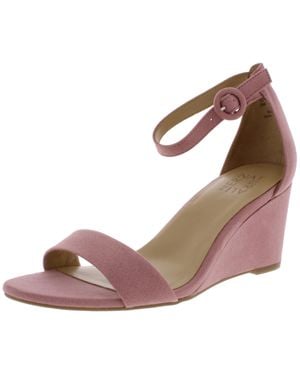 Naturalizer London Solid Ankle Strap Wedge Sandals - Brown