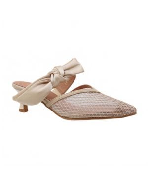 All Black Side Bow Mule - Natural