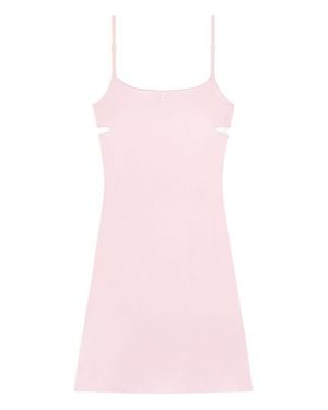 Courreges Soft Mini Dress With Spaghetti Straps And Edgy Cut-Outs - Pink