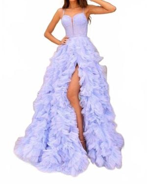 Amarra Dazzling Glittery Prom Dress - Purple