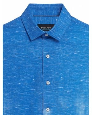 Bugatchi Ooohcotton Tech Long Sleeve Shirt - Blue