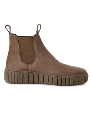 TMRS Tamaris Taupe Leather Chelsea Ankle Boots - Brown